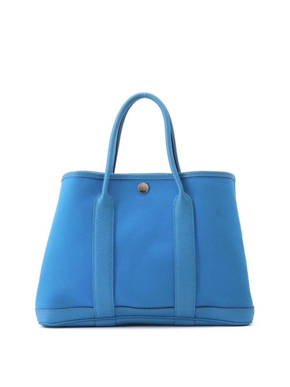 Hermes Tote Bag Garden Party TPM Blue Zanzibar Silver Toile Officier Negonda